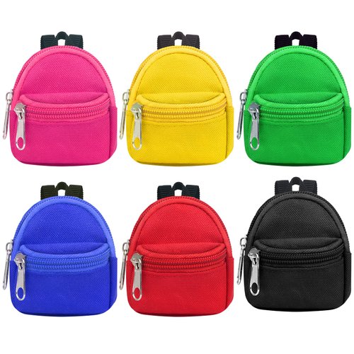 UNICORN ELEMENT 6pcs Doll Backpacks, Mini Zipper School Bags for Dolls, Cute Doll Bags School Supplies Backpack for Doll Accessories