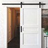 Ravinte Barn Door Handles 2 Pack Sliding Door Handle 5" Hole Center Barn Door Handles Black Cabinet Handles Door Pull Handle Zinc Alloy Door Pulls with Plate for Sliding Closet Door Handle