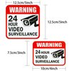 Tatuo 20 Pieces Video Surveillance Sticker Sign Decal 2 Size for Home Business Camera Alarm System Stickers, 5 x 5 Inches and 3 x 4 Inches Adhesive 24 Hours Security Warning Signs