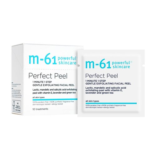 M-61 Perfect Peel - 10 Treatments - Lactic, mandelic and salicylic acid exfoliating peel with vitamin E, lavender and green tea