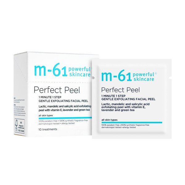 M-61 Perfect Peel - 10 Treatments - Lactic, mandelic and salicylic acid exfoliating peel with vitamin E, lavender and green tea
