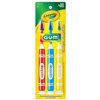 GUM Crayola Marker Children’s Toothbrush, Soft Bristled Kids’ Toothbrush Set Age 5+, Suction Cup Base, 3ct