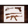 Reusable Guns Stencil 11" x 8.5" - Custom, Durable Design for Tactical and Educational Crafts