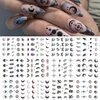12 Sheets Moon Stars Nail Art Stickers Horrifying Eyes Nail Water Decals Transfer for Nails Sun Blue Crystal Designs Water Slider Nail Stickers Snake Nail Decoration Supplies for Women DIY Manicure