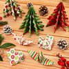 Whaline 12 Designs Christmas Pattern Paper Pack 24 Sheet Merry Christmas Scrapbook Specialty Paper Double-Sided Collection Green Red Decorative Craft Paper Folded Flat for Card Making Scrapbook