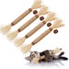 GREMBEB Cat Toys,4Pack Silvervine Chew Stick,Kitten Treat Catnip Toy Kitty Natural Stuff Catnip for Cleaning Teeth Indoor Dental Snack Interactive