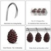 Gracelife Set of 12 Pinecone Shower Curtain Hooks Bathroom Rolling Hangers Curtain Sliding Hooks Resin Pothook