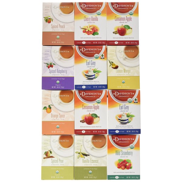 Davidson's Tea Assorted Classics, 8-Count Tea Bags (Pack of 12)