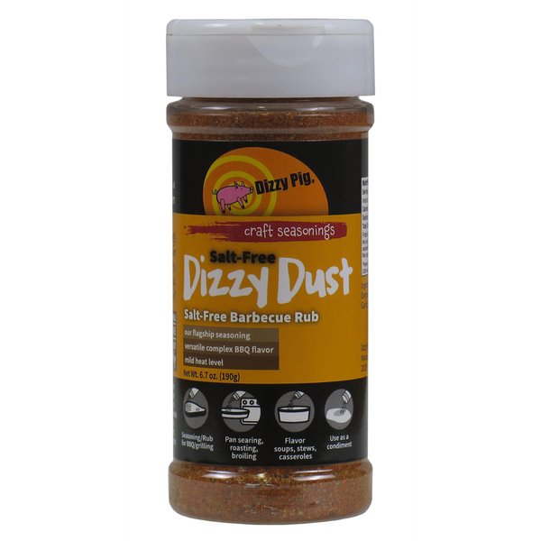 Dizzy Pig Salt Free Dizzy Dust All Purpose Seasoning and BBQ Rub - 6.7oz