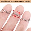Noverlife 10PCS Wudu Nail Rings for Acrylic Nails, Size Adjustable Fingernail Rings No Adhesive, Reusable Halal Nail Ring Set, Daily Wear Non-Tarnish, Silver Metal Ring for Press on Nails with No Glue
