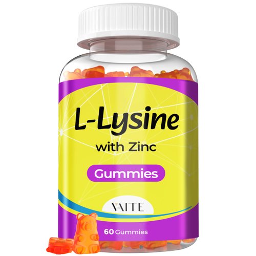 L-Lysine 1000mg with Zinc Gummies - Vitamins for Adults Tissue Health & Vegan Lysine Supplement Immune Support, Supports Skin, Lip, Gluten Free, Non-GMO, Amino Acid Supplements, 60 Gummy
