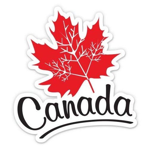 Canada Maple Leaf Travel Suitcase Sticker - 12" Vinyl Sticker Waterproof Decal