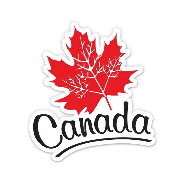 Canada Maple Leaf Travel Suitcase Sticker - 12" Vinyl Sticker Waterproof Decal
