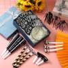 Lenwen 18 Pcs Happy New Years Eve Party Supplies 2025 Noise Makers New Year Headband Tiara Party Horn Blowers Whistles Fringed Noisemaker Novelty Favors for Adult New Years Eve Decoration(Black)