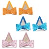 3 Pair Blue Ears Hair Clip, Glitter Blue Ears Blue Hair Accessories, Blue Birthday Decorations Halloween Costume Cosplay Accessories Birthday Party Supplies (Blue+Orange+Pink)