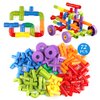 Joqutoys STEM Building Blocks Toy, 72 Pieces Creative Pipe Tube Sensory Toys, Construction Set Build Bicycle, Tank, Scootie, Motor Skills Endless Design Educational Learning Toys for Kids Aged 3+