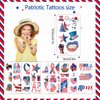 HFLKKC 10 Sheets 4th of July Temporary Tattoos Stickers Patriotic Independence Day Stickers Patriotic Tattoos Stickers for USA Memorial Day Veterans Day