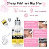 Wig Glue for Lace Front Wigs Lace Glue for Wig, Strong Hold Lace Glue for Lace Front Wig Lace Adhesive Hair Replacement with Remover, Wig Band, Hair Wax Stick, Edge Control Wig Installation Kit(10pcs)