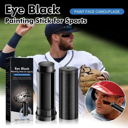 3PCS Eye Black Stick for Sports, Baseball Face Paint Stick, Football Softball Eye Black, Cream Sporting Black Face Body Paint, Halloween Cosplay Costume Makeup (3PCS Black)