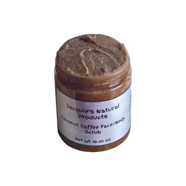 Jacquie's Natural Products Coconut Coffee Himalayan Salt Scrub 10.58 oz|Exfoliating Body Scrub| Cellulite Massaging Scrub