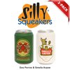 SILLY SQUEAKERS –Beer Can -Combo Pack-Dog Toy - 100% Vinyl. Made Durable & Strong. Novelty Play Toy &Floats (Dos Perros & Smella Arpaw)