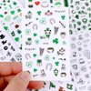 Konsait Luminous St. Patrick’s Day Nail Art Stickers(400 Patterns), Glow in The Dark Self-Adhesive Nail Decals, Leprechaun Shamrock Green Hat Beer, for Kids Girls Women DIY Nail Salon Decoration