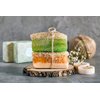 SABUN CO. Donkey Milk Soap with Honey - Natural Exfoliating Loofah Soap Bar - Nourishing, Hydrating, Moisturizing Handmade Soap for Face and Body - Soap with Loofah Inside [4.4 oz - 125 gr]