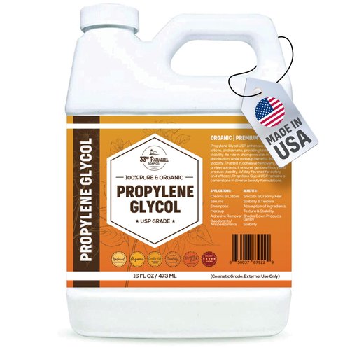 Propylene Glycol USP (16 oz) Certified Food Grade; Non-GMO Moisturizer, Solvent, Emulsifier, Humectant, Soaps, Lotions, Antifreeze, Fog Machines | Highest Purity Manufactured in USA | 16 FL OZ