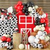 Cow Balloons Garland Arch Kit, Red White Black Cow Print Farm Animal Theme Party Balloon Garland Arch Kit Red Balloons for Kid's Birthday Party Baby Shower Party Supplies
