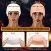 Syhood 4 Packs Halloween Bald Caps Makeup Latex Bald Head Wig Cap Bald Hat Costume Accessories for Women Men Adults(White,skin,Assorted)