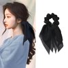 6 Pcs Hair Scarf Hair Scrunchies Bow Scrunchies Chiffon Floral Scrunchie Hair Bands Soft Scarf Hair Ties Bowknot Ponytail Holder Bunny Ear Hair Ties Elastic Hair Ribbons for Women Girls