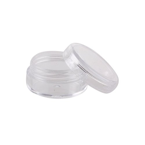 Clear Empty 5 Gram 5ML 1 1/4" inch X Height: 3/4 inch Size Empty Clear Plastic Cosmetic Containers tiny bottle/Powder Container/Eye shadow Container Lot/Cosmetic Containers Pot Jars (100PCS)