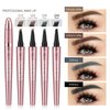 3D Waterproof Microblading Eyebrow Pen,Micro 4 Point Eyebrow Pencil for Women Brown, Long-lasting Natural Smudge-proof Precision Magical Microblade Brow pen (3# Gray)