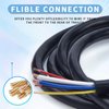 BHTOP 8ft 7-Way Trailer Plug Cord Wiring Harness [7-Pin Trailer Wire Cable] [Brake & Light Control] [10-14AWG] 7 Prong Trailer Light Cord Wiring Connector for RV