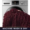 Walensee Bathroom Rug Non Slip Bath Mat (24x17 Inch Burgundy) Water Absorbent Super Soft Shaggy Chenille Machine Washable Dry Extra Thick Perfect Absorbant Best Small Plush Carpet for Shower Floor