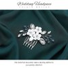 Catery Flower Bride Wedding Hair Comb Silver Small Side Comb Blue Crystal Bridal Hair Piece Hair Jewelry Bridal Hair Accessories for Women and Girls