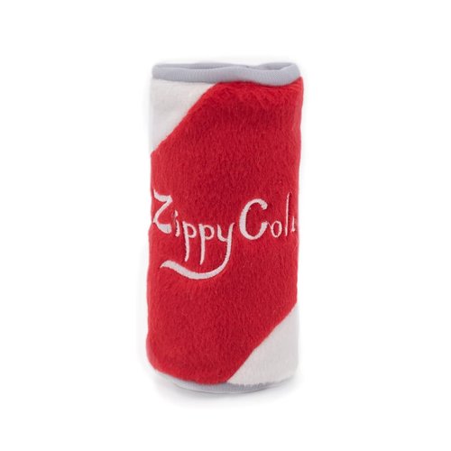 ZippyPaws - Squeakie Can, Stuffing Squeaker Plush Beverage Dog Toy - Zippy Cola