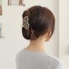 KISSKIKO Metal Hair Clips for Women - 3 Inch | Nonslip Gold and Silver Small Claw Clip 3 Pcs | Hair Claw Clips Suitable for Girl Hair Accessories Gift