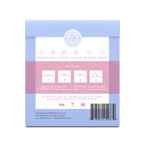 Cover Dot Acne Care (36 dots) Skin Blemish Treatment with Hydrocolloid | Clear, Waterproof Patch | Latex-Free