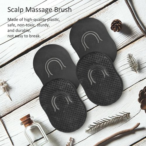 4-Pack Pocket Palm Combs – Versatile Shampoo and Massage Hair Brush Combs, Scalp Massager, Wave Brush for All Hair Types, Portable, Durable (Black)