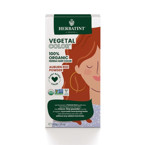 Herbatint Henna Color Organic Hair Dye Plant-Based Henna Powder & Herbal Formula - Vegan - Auburn Red - 3.5oz