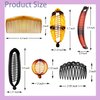 18 Pieces Banana Hair Clips Hair Comb Clips Plastic Twist Hair Side Combs Accessories with 11/29 Teeth Classic Ponytail Banana Hair Holder for Women Girls, 6 Styles