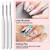SAVILAND Spider Gel Nail Art - 6 Colors with Brushes for Line Designs, Drawing, and Polish