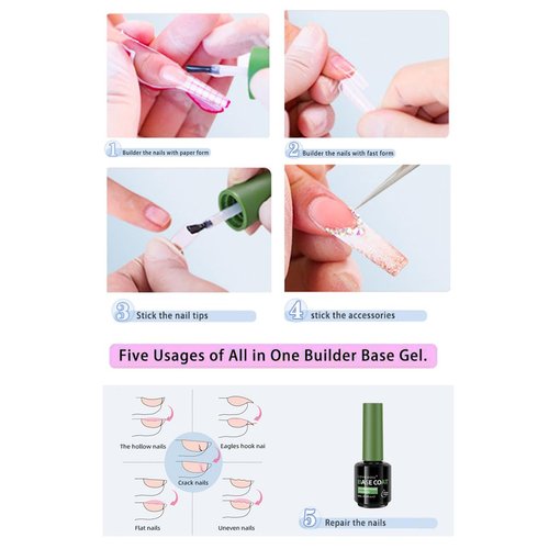 Love easy Hypoallergenic Gel Nail Polish, Hema Free Gel Polish Builder Base Gel 0.5 fl oz- Used as a nail tip adhesive Nail extensions