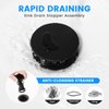 Bathroom Sink Drain with Overflow, Hurran Matte Black Universal Bathroom Sink Stopper for Bathroom Vanity Vessel Sink, Rapid Draining Plastic Pop-up Sink Drain with Hair Catcher Anti-Clog Strainer