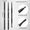 Dimsile 24 Pcs Brown Eyebrow Pencil Waterproof Eyebrow Pencil Bulk Retractable Micro Eyebrow Pencil with Brow Brush Shaping and Filling Brow Pencil Easy to Color for Women Eye Makeup Draw(Soft Brown)