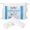 ForPro Professional Collection Super White Buffing Block, 120 Grit, Four-Sided Manicure and Pedicure Nail Buffer, 3.75” L x 1” W x 1” H, 20-Count