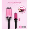 FARERY 1/2 Inch Mini Hair Crimper Iron for Beach Waves - 3 Barrel Curling Iron with Keratin & Argan Oil, Dual Voltage, Pouch Bag
