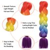 HAIRCUBE Ombre Braiding Hair 24 Inch 3 Packs Pre Stretched Box Braids Colorful Rainbow Twist Braiding Hair Extensions Synthetic Crochet Braiding (Rainbow Color)