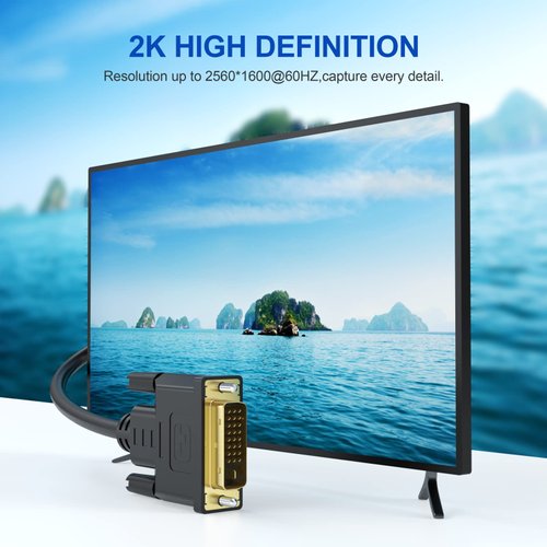 URELEGAN DVI Cable 6 Feet, DVI-D 24+1 Cord Male to Male Digital Video Monitor Cable for Computer, HDTV, Gaming, Monitor, Projector